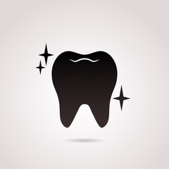 Shiny, healthy tooth vector icon.