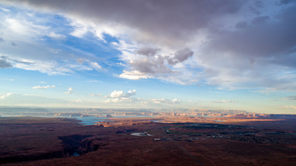 view of city at sunset