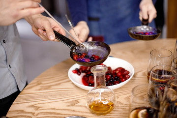 cooking berry in the pan