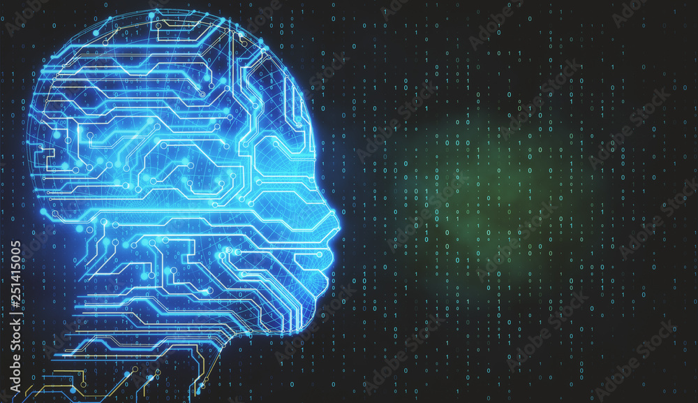 Poster artificial intelligence and software concept