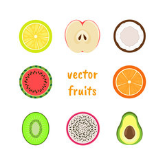 Vector fruits set