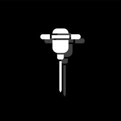 Jackhammer icon flat