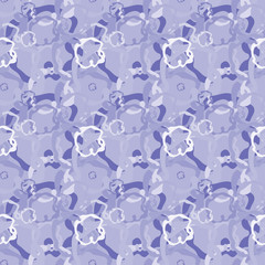 Seamless background pattern with colored diverse doodles.