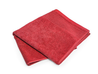 Clean soft towel on white background