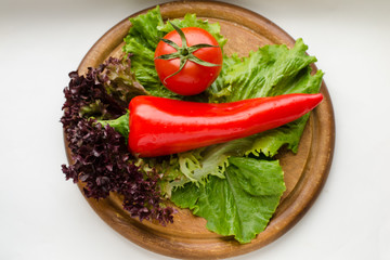 pepper tomato and salad healthy food.