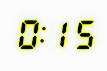 digital scoreboard The figure is 0.15. Neon numbers. Neon light