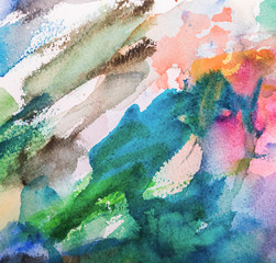 Watercolor painting bright blurred textured handmade decor, beautiful gentle romantic ,Illustration