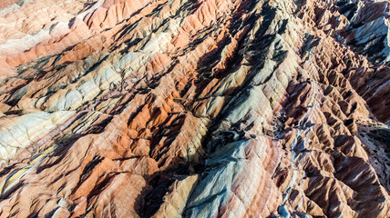 Rainbow Mountains Zhangye Danxia Landform Geological Park in China.