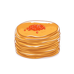 Pancakes with caviar.