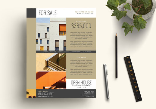 Bronze Real Estate For Sale Flyer Layout