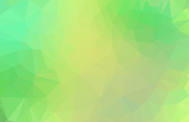 High resolution futuristic light green and yellow colored polygon mosaic vector background. Abstract 3D triangular low poly style gradient background.
