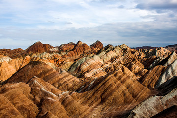 Rainbow Mountains in Zhangye Danxia Landform Geological Park.