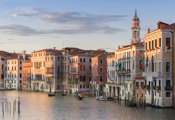 Fototapeta na wymiar Grand Canal in Venice by Rialto bridge
