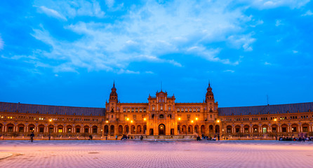 Plaza d'Espagne à Séville en Andalousie, Espagne