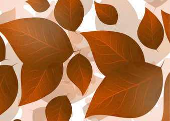 Abstract background with bright brown leaves - Vector Graphics