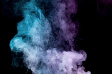 Colorful smoke on black background