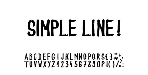 Simple hand drawn grunge font. 
