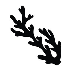 Obraz premium A black and white vector silhouette of a piece of seaweed