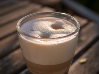 Morning Coffee with milk foam in high resolution