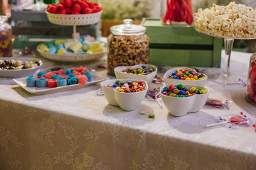 Fototapeta na wymiar sweets candy bar weddings, goodies