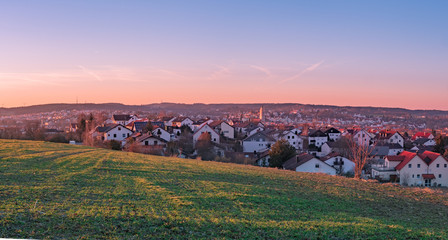 Fototapeta na wymiar Bavarian City view at the Evening with clear sky