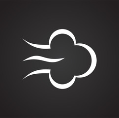 Wind icon on black background for graphic and web design, Modern simple vector sign. Internet concept. Trendy symbol for website design web button or mobile app