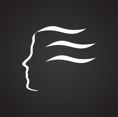 Wind icon on black background for graphic and web design, Modern simple vector sign. Internet concept. Trendy symbol for website design web button or mobile app