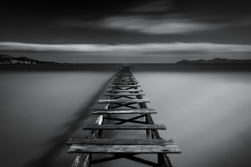 Holzsteg bei Alcudia, Mallorca