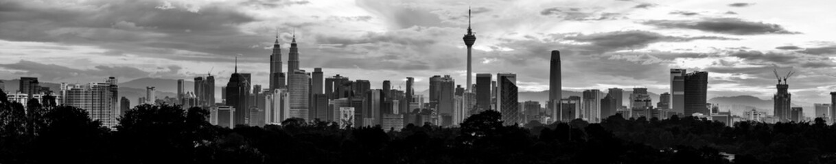 Panorama cityscape view in the middle of Kuala Lumpur city center, Kuala Lumpur, MALAYSIA