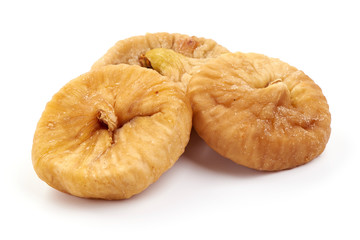 Dried figs fruit, close-up, isolated on white background