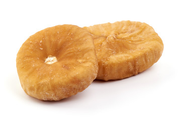 Dried figs fruit, close-up, isolated on white background