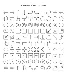 Arrows, bold line icons