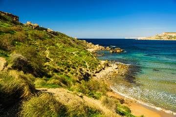 Obraz premium Malta Riviera beach, Mgarr