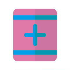 Fototapeta premium FIRST AIDS BOX icon flat style pink light green for all project