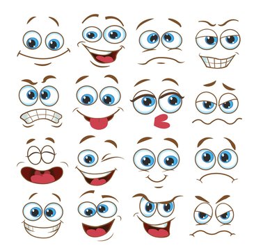 face expression set. vector illustration emoticon cartoon