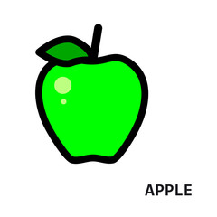 Vector isolated apple on transparent background