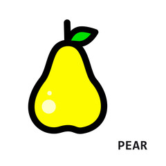 Vector isolated pear on transparent background