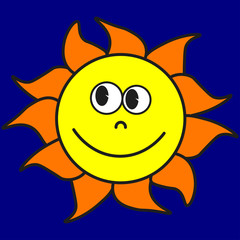 The sun in cartoon style