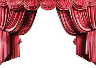 Theater curtains isolated on white background.