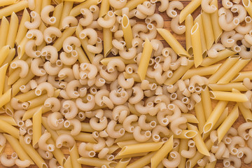 close up of italian macaroni pasta food background
