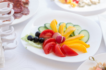 assorted fresh vegetables on the festival table