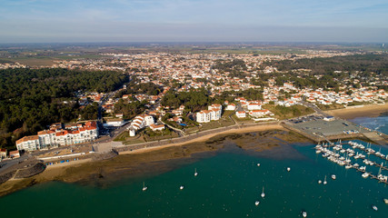 Aerial view of Jard sur Mer in Vendee, France
