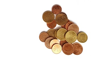 Swedish coins on white background