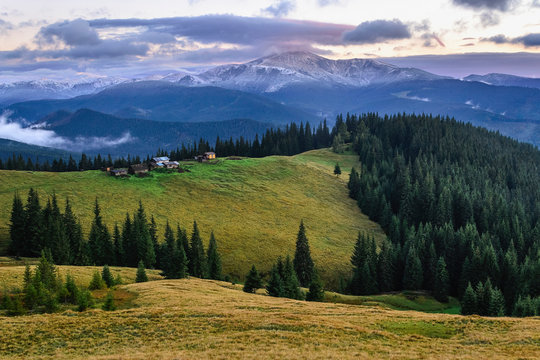 Hoverla mountain in the Carpathian Mountain Range, Ukraine