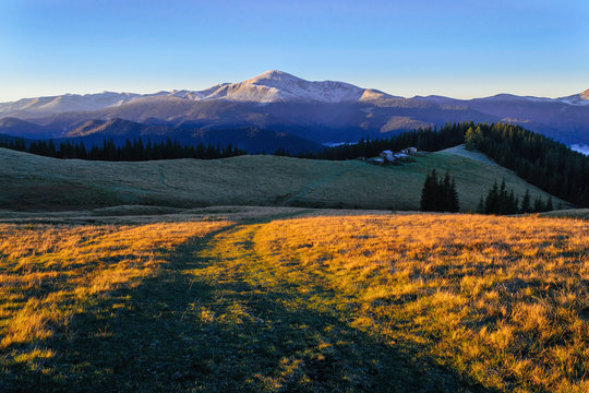 Hoverla mountain in the Carpathian Mountain Range, Ukraine