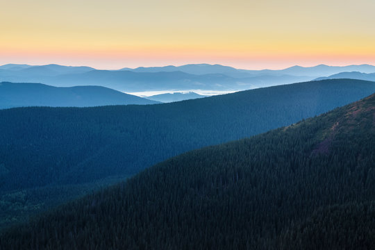 Hoverla mountain in the Carpathian Mountain Range, Ukraine