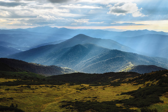 Hoverla mountain in the Carpathian Mountain Range, Ukraine