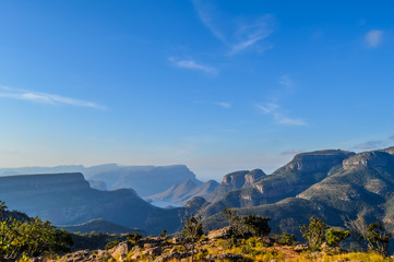 Fototapeta premium Beautiful and panoramic Blyde river canyon and Three Rondawels i