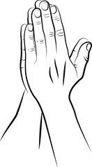 Sketch of praying hands