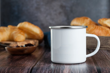 breakfast table mug mockup scene